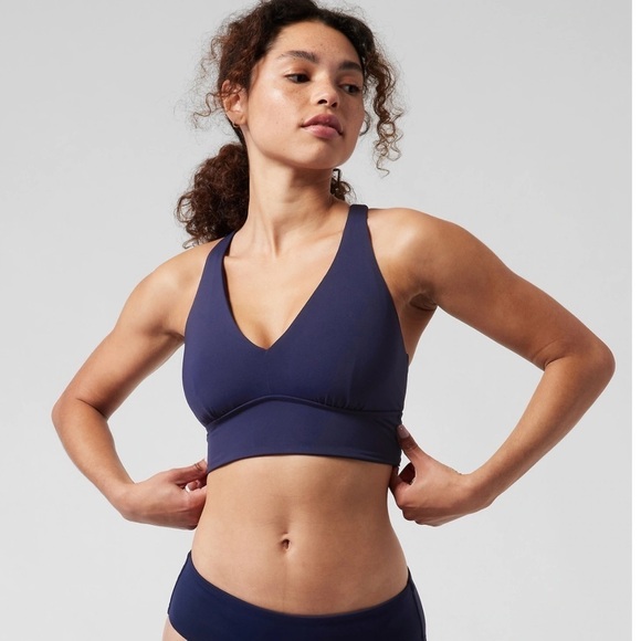 NWT! Athleta Navy Plunge Bikini Top D-DD - Multiple - Picture 1 of 6